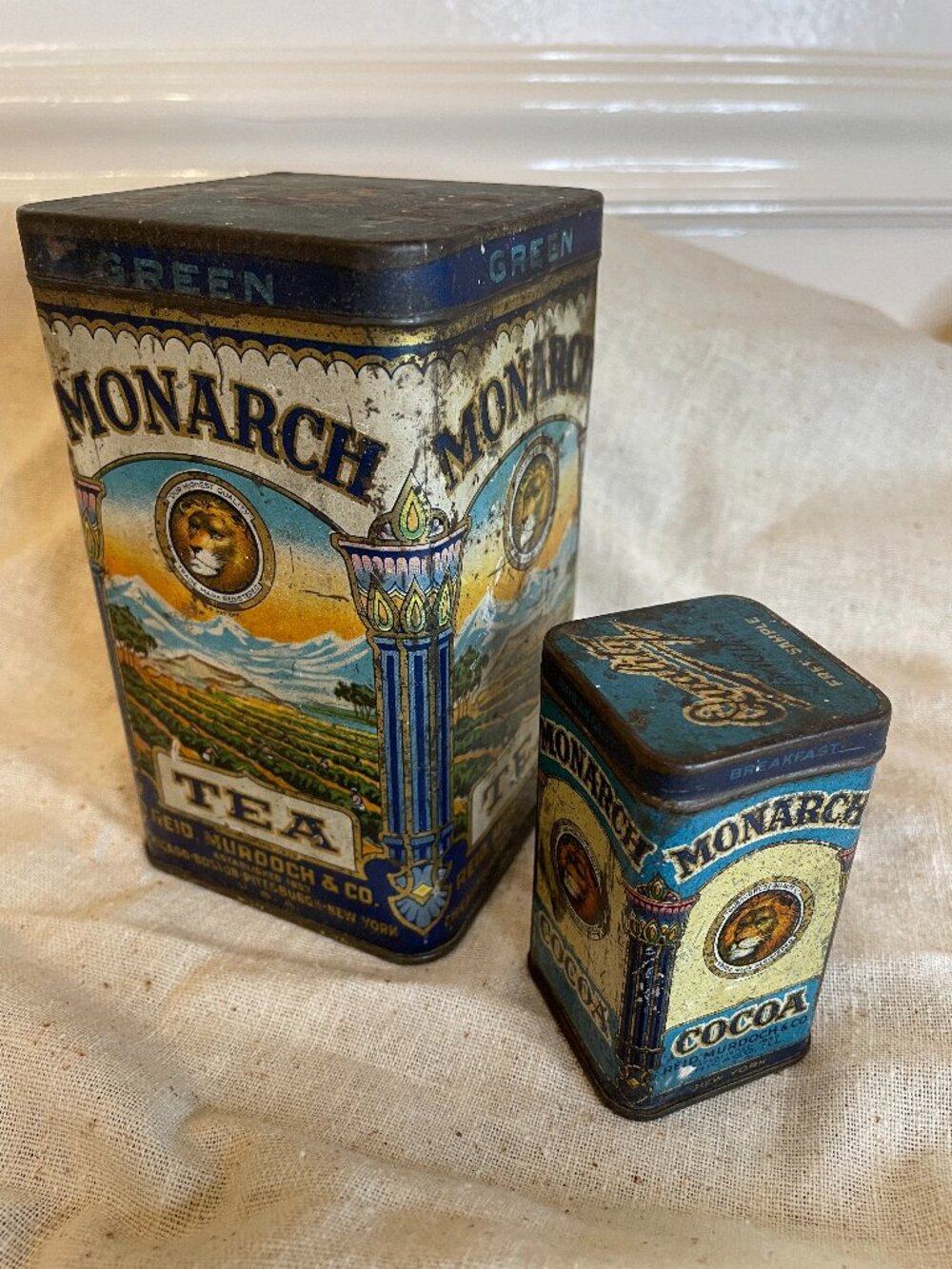 2 Antique Monarch Tins